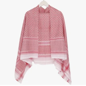 Red AND WHITE KEFFIYEH SCARF