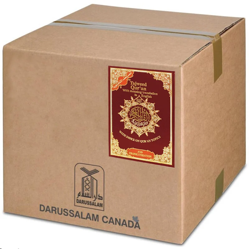 TAJWEED QURAN WITH ENGLISH TRANSLATION & TRANSLITERATION (Box of 8)