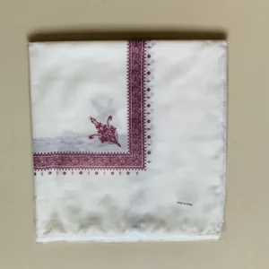 White Muslim Shemagh Scarf with Design