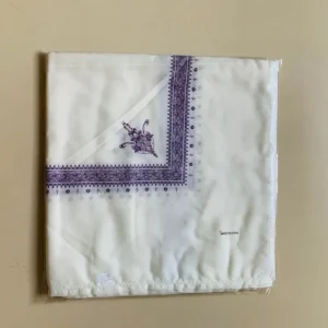 White Muslim Shemagh Scarf with Design