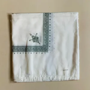White Muslim Shemagh Scarf with Design