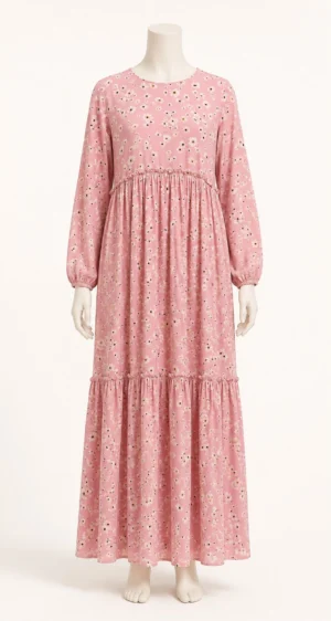Linen Printed Long Dress