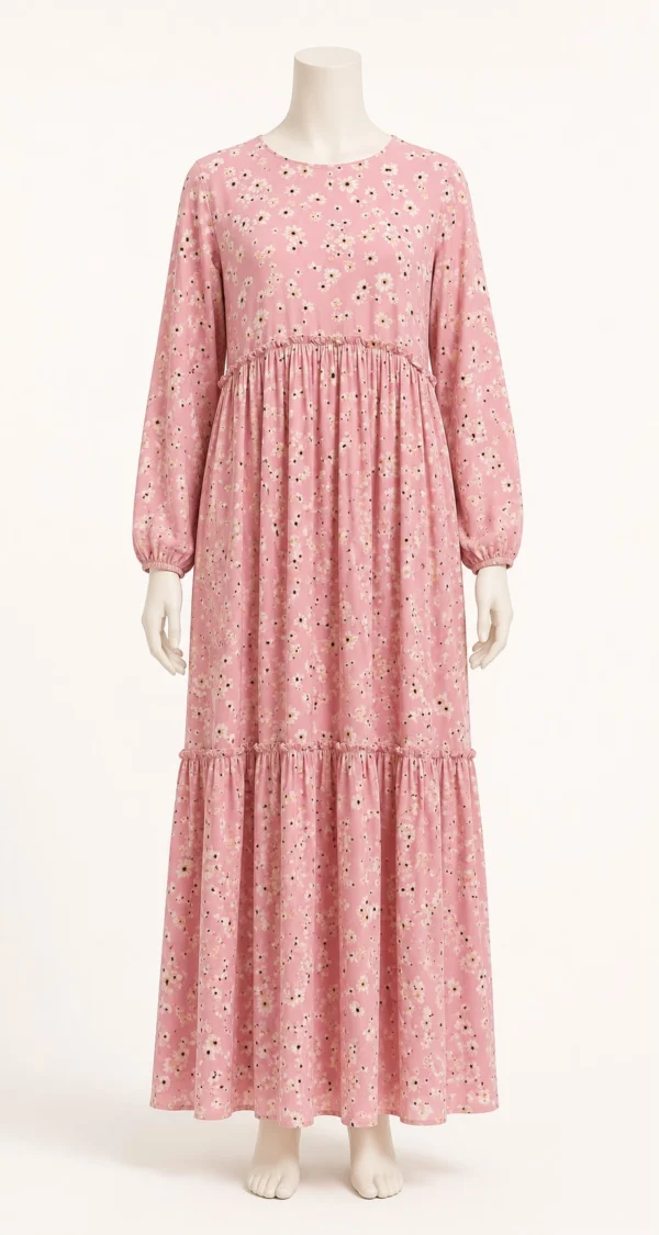 Linen Printed Long Dress