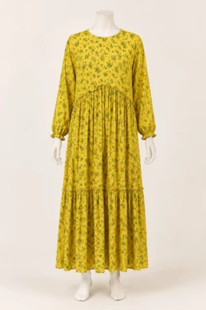 Linen Printed Long Dress