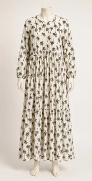 Linen Printed Long Dress